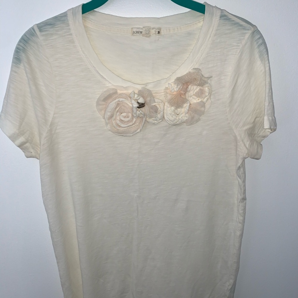 Jcrew Women’s T-shirt with Floral Embellishments